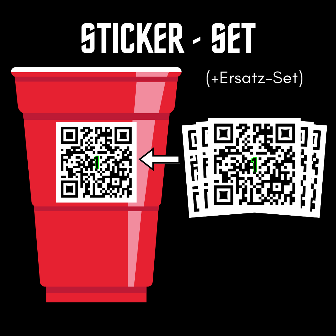 QR-Pong Sticker-Set (+ Ersatz-Set)